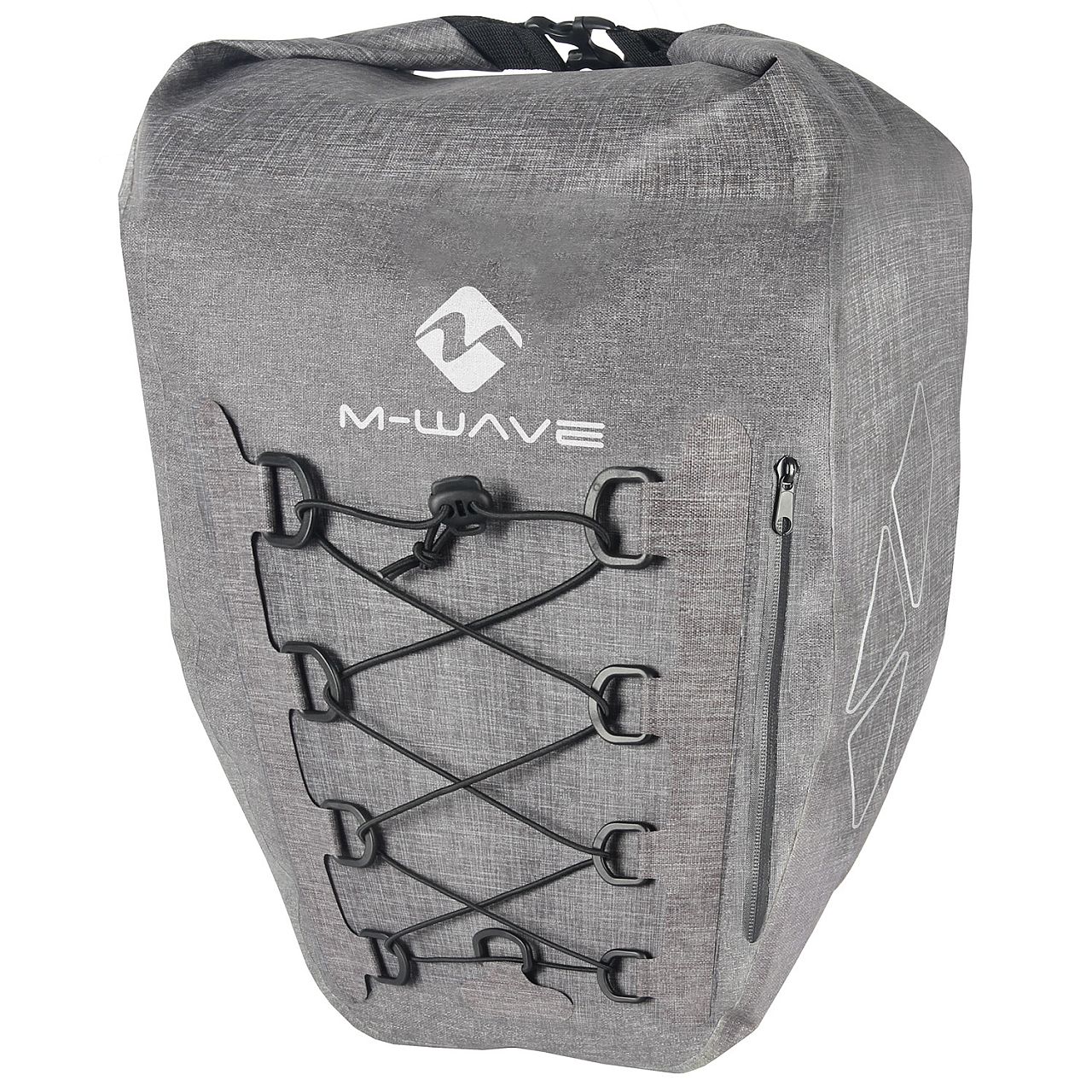 Gepäckträgertasche, 25 Liter, Suburban Carry, 100% Wasserdicht, Clip-On, melange-grau