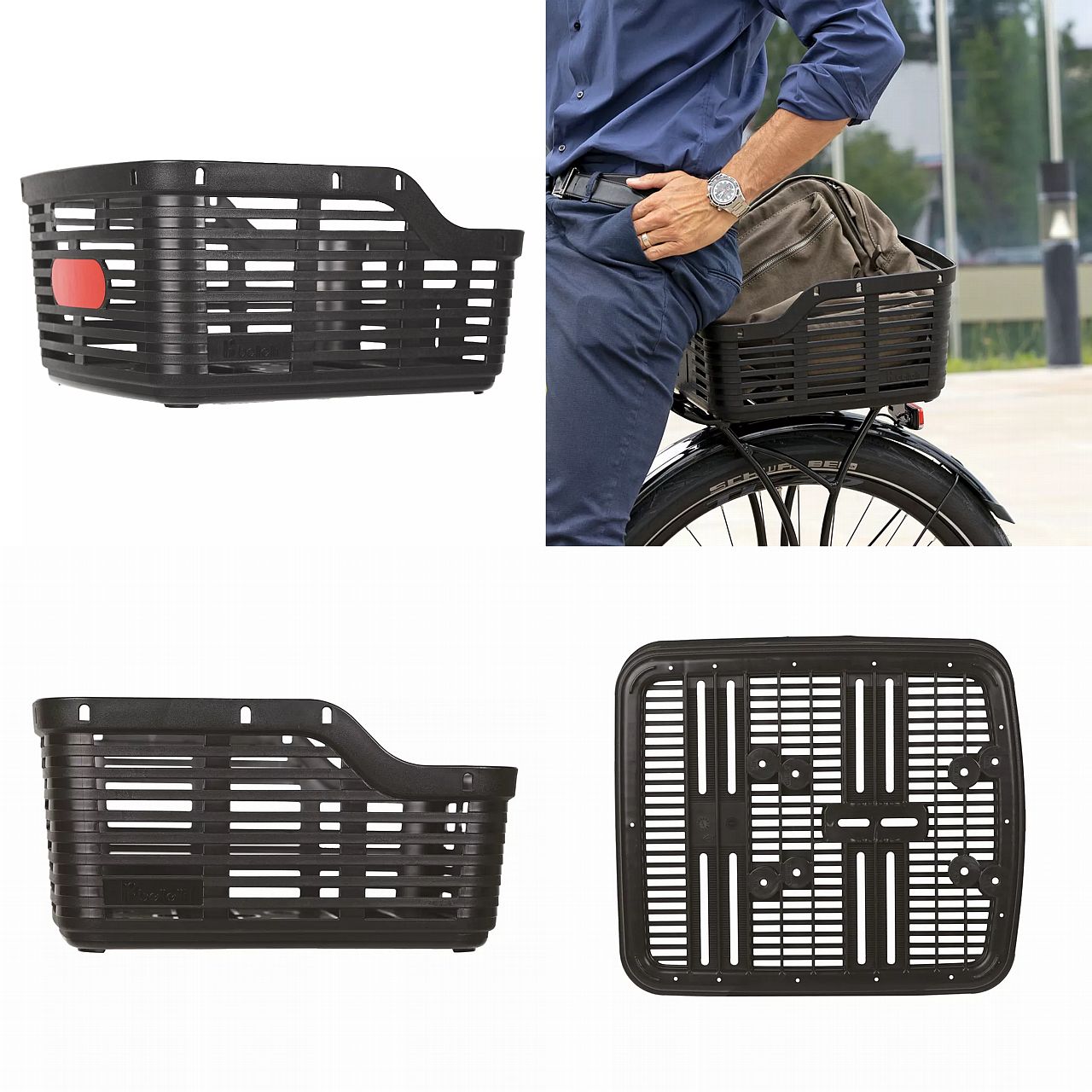 HR Korb ZigZag, Kunststoff, witterungsbeständig, Fix oder MIK, MIK-HD, Racktime, schwarz
