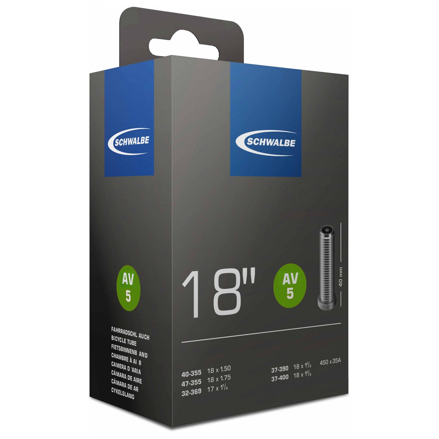 Schwalbe - 18'' Schlauch Nr. 5 32/47-355/400 - Fahrradschlauch