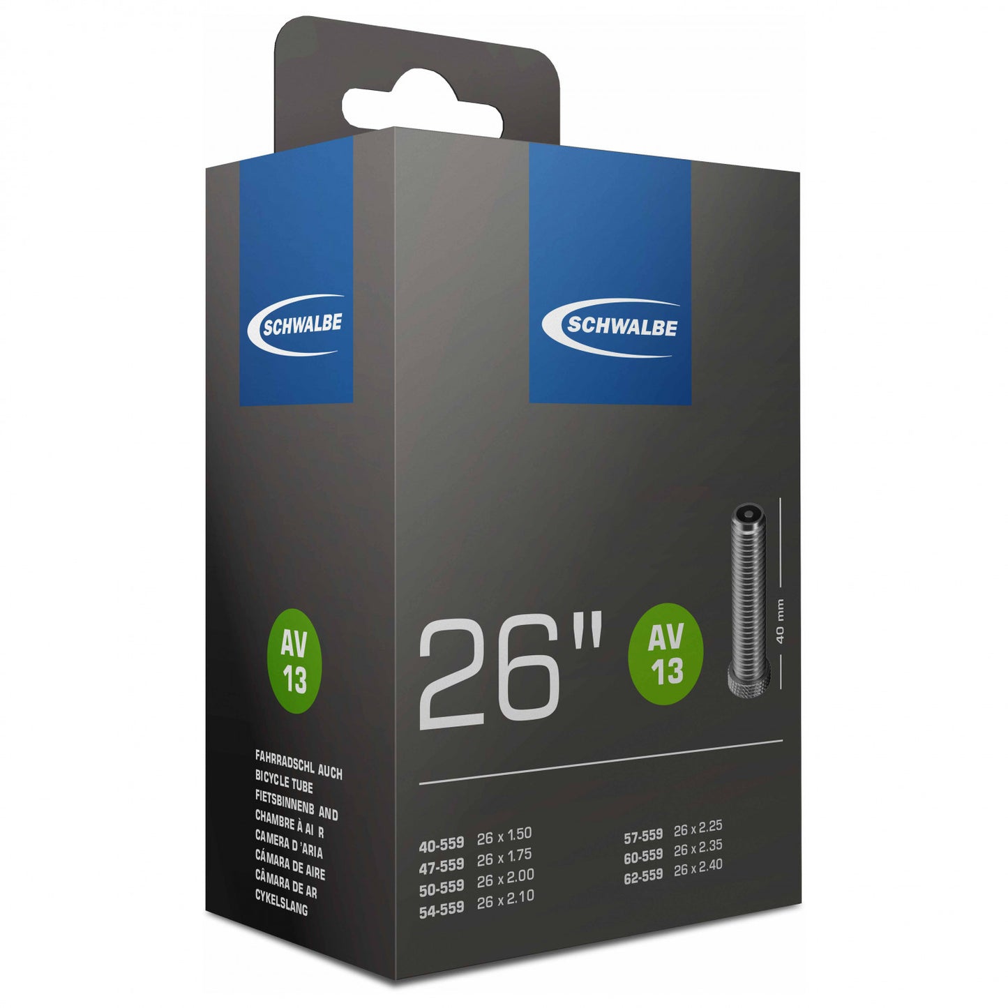 Schwalbe - Schlauch Nr. 13 MTB 26 x 1,5-2,5 (40/62-559) AV40 - Fahrradschlauch