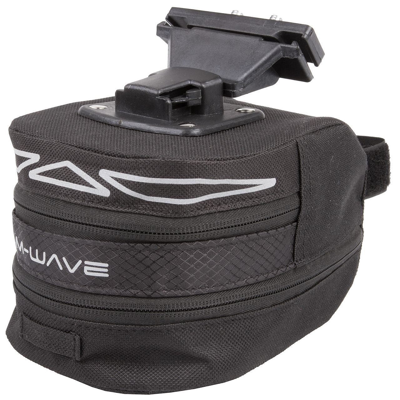 Satteltasche Tilburg, Größe M, Sattelgestellklemme mit Clip-on Halter, Reflexstreifen, schwarz