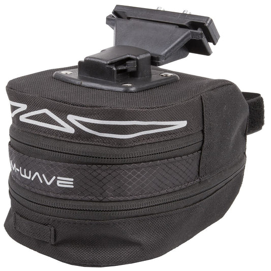 Satteltasche Tilburg, Größe M, Sattelgestellklemme mit Clip-on Halter, Reflexstreifen, schwarz