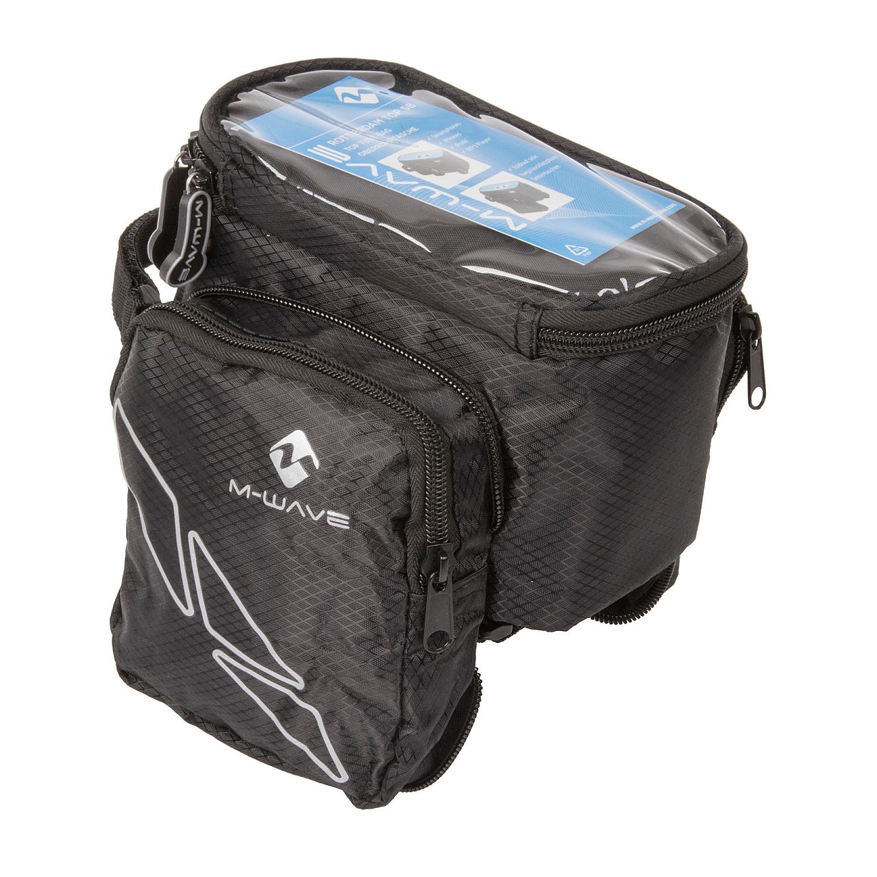 Oberrohrtasche Rotterdam Top SB, wasserabweisend, ausklappbare Seitentaschen, schwarz-grau