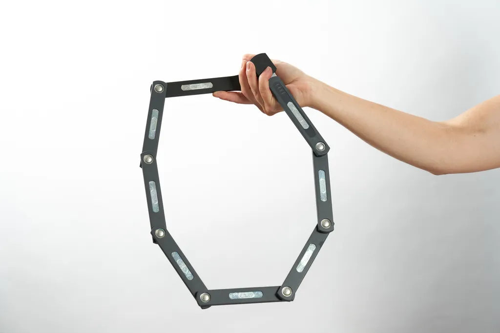 ABUS Faltschloss Bordo Alarm 6000KA SH mit Halterung – Fahrradschloss aus gehärtetem Stahl – mit 100 dB Warnton und XPlus Zylinder – ABUS-Sicherheitslevel 10 – 90 cm lang – Schwarz